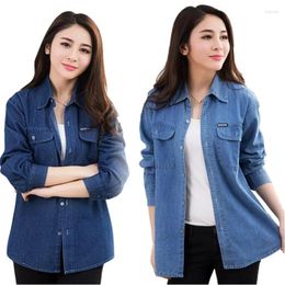 Women's Jackets 2023 Women Basic Coat Denim Jacket Autumn For Jeans Lady Loose Casual 4XL