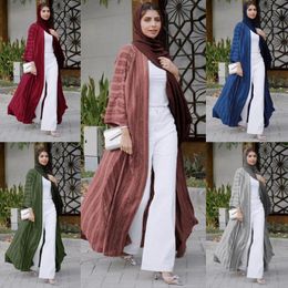 Ethnic Clothing Dubai Open Abaya Women Muslim Kimono Cardigan Maxi Dress Turkey Arabic Robe Islamic Jalabiya Eid Ramadan Caftan Abayas