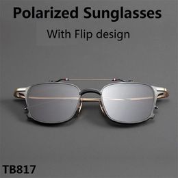 Sunglasses Thom Brand Women Square Frame Flip Clip Myopia Polarised Sun Glasses Men Prescription Eyeglasses Original ClamshellSung230c