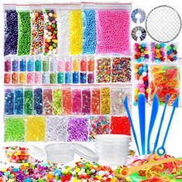 72 Pack Making Kits Supplies for Slime Diy Handmade Color Foam Ball Granules Material Set Container 231221