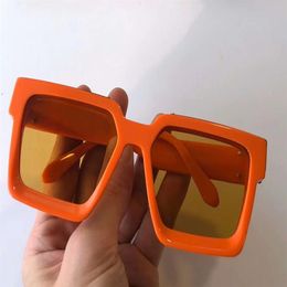 Millionaire Sunglasses Gold Orange Square Frame Men Fashion Sunglasses Gafas de sol 96006 new with case350D