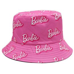 Big Girls letter embroidery hats teenagers kids barbie fisherman hat summer children sunscreen hats beach visor cap fit 5-16years290p