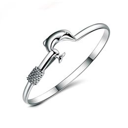 20pcs lot gift factory 925 silver charm bangle Fine Noble mesh Dolphin bracelet fashion Jewellery 1304196P