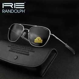 Randolph RE Sunglasses Men Woman Brand Designer Vintage American Army Military Sun Glasses Aviation Gafas De Sol Hombre H220419237j