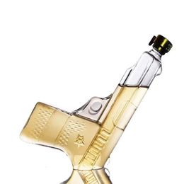 Transparent Pistol Shape Wine Glass Bottle Decanter Whiskey Bar Accessories Art Creative Decorative Small Ornaments 231222
