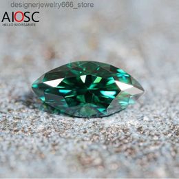 Loose Gemstones AIOSC Green Color Marquise Cut Moissanite Loose Gems Stones 0.5ct~3.0ct for Women Jewelry Diamond Ring Material with Certificate Q231222