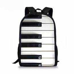 Bags Music Note 3D Print Backpacks For Girls Boys Children School Bags Black Piano Orthopaedic Backpack Kids Book Bag Satchel Knapsack
