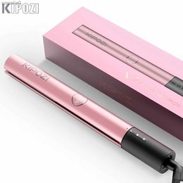 Hair Curlers Straighteners KIPOZI V7 Rose Gold Luxury Hair Straightener Curling Iron Titanium Flat Iron for Different Hair Style Salon Hair Styling ToolL231222