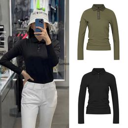 Spring and Autumn Golf Clothing Women's Slimming Lapel Outer Wear Bottoming Top Sports Quick-Drying Slim Fit Long Sleeve