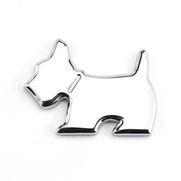 Silver 6/10/12inch Car Personalised Car Sticker Cute Pet Cat Pet Dog Bat Car Logo Cartoon Animation Metal Car Sticker Body Sticker Tail Label