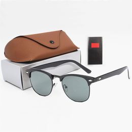 1pcs Fashion Sunglasses Eyewear Sun Glasses Designer Mens Womens Brown Cases Black Metal Frame Dark 50mm Lenses For348W