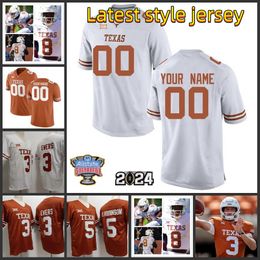 Texas Longhorns Football Jersey Quinn Ewers Bijan Robinson Arch Manning Xavier Worthy Jaylan Ford Whittington Adonai Mitchell TVondre Sweat McCOY Vince Young 2024