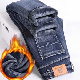 Men's Jeans Winter New Jeans for Thickened Comfortable Velvet Casual Denim Trousers Male Fleece Straight Leisure Business Elasticity Jeans J231222