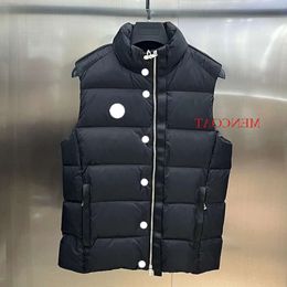 Designer Men Vests Women s Embroidery Badge Zipper Stand Neck Sleeveless Puffer Vest Couple Thickened Warm Gillet Winter Jacket macai