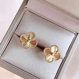 S925 sterling silver love clover designer stud earrings for women luxury brand cute flower OL engagement elegant charm ear rings earring Valentines gift Jewellery