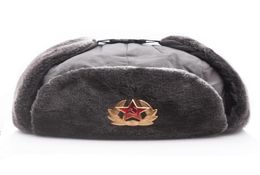 Soviet Union badge Lei Feng hat waterproof outdoor hats for men women Thickened ear protection Russian warm hat 23021046848002202
