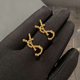 Projektantki kolczyków miłosnych dla kobiety marka proste litery y złoto 925 srebrny pierścionek diamentowy dama biżuteria uszy Brincos