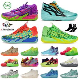 Rick and Morty pumps Lamelo Ball MB.02 MB.01 Athletic Basketball Shoes White Silver Black Sunset Glow Queen City Fade women men lamelos Sneakers Size36-46 Trainers