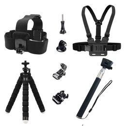 Kit for Gopro Hero Selfie Stick Monopod Mounts for SJCAM SJ4000 Tripod for Yi 4K EKEN H9R Action camera Accessories 231221