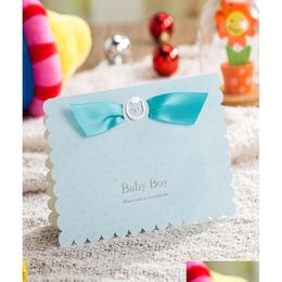 Greeting Cards Whole New Blue Pink 3D Baby Birth Party Shower Invitations Card 50Pcslot 1829635 Drop Delivery Home Garden Festive Part Dhjfq