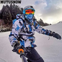 Men Ski Jacket Ski Pants Winter Warm Windproof Waterproof Outdoor Sports Snowboarding Brands Ski Coat Trousers Ski Suit 231221
