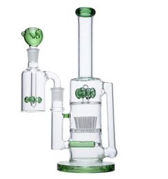 16 inches 18mm joint straight type tube green thick bong water glass bongs dab rig recycler oil rigs pipes free shipping rigs
