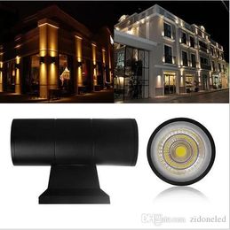 Lamps Up Down DualHead Outdoor Lighting Wall Lamps Cylinder COB 6W 10W LED Wall Light IP65 Waterproof Porch lights AC 85265V