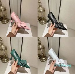 designer luxury Pointed heel sandals fashion womensleather Black/white/Green/tan/pink outdoor casual petal sandal ladys sexy high-heeled shoes sizes