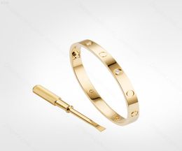 Love Screw Bracelet 50 Mens Bracelets 4 Diamonds Designer Bangle Luxury Jewellery Women Titanium Steel Alloy Goldplated Craft Gold7087166