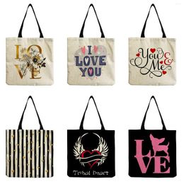 Evening Bags Handbags Customizable Tote Bag Travel Beach High Capacity Portable Women Love Heart Print Eco Friendly Shoulder Fashion