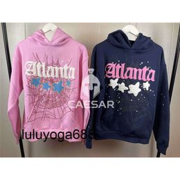 New 24ss Men's Hoodies Sweatshirts Spot Sp5der Spider fashion brand Atlanta Foam Light Pink Navy Sweatshirt mens womens Hoodie