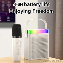 Portable Speakers Mini Home Karaoke Machine Portable Bluetooth 5.3 Speaker System with Wireless Microphones Home Family Singing for Kid