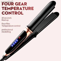 Hair Curlers Straighteners Professional 2 In 1 Hair Flat Iron Hair Curler Adjustable Temperature Fast Heating Straightening Straightener Iron Hair StylerL231222