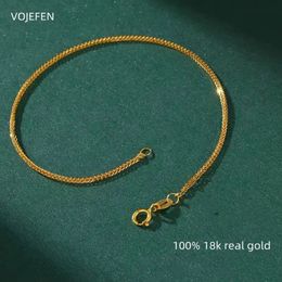 Charm Bracelets VOJEFEN 18K Gold Bracelet Jewelry Womens Original Luxury On Hand Charms AU750 Bracelets for Teen Fine Jewellry And Accessories 231222