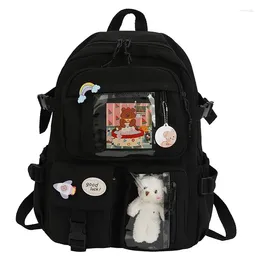 School Bags Kawaii Schoolbag Girl South Korea Multi-pocket Nylon Elementary Casual Junior High Student Backpack Mochila