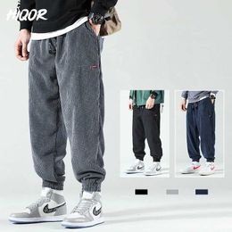 Men's Jeans HIQOR Man 2023 Autumn Winter Corduroy Sweatpants Men Baggy Joggers Fashion Streetwear Casual Fleece Harem Pants Plus Size 5XL J231222