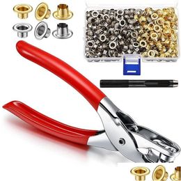 Professional Hand Tool Sets 502 Pieces 1/4 Inch Grommet Eyelet Plier Set Hole Punch Pliers Kit With 500 Metal Eyelets Drop Delivery Au Dh24N