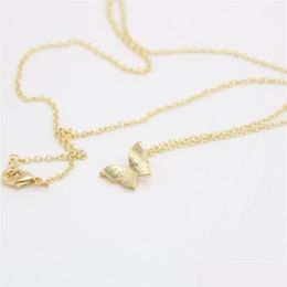 Pendant Necklaces Fashion Butterfly Pendant Fun Animal Shapes Gold Sier Plated Necklace For Women Gift Whole329N Drop Delivery Jewellery Dhuwk