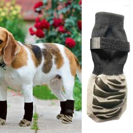 Dog Apparel Anti Slip Socks Adjustable Shoes Rain Snow Boot Footwear Protector Grip Claw Booties With Straps For Small Dogs