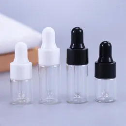 Storage Bottles Dropper 1ml 2ml 3ml 5ml Essential Oil Bottle Glass Sample Vial With Pipette Empty Cosmetic Container Mini