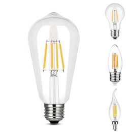 Bulbs Edison Led Bulb E27 E14 Vintage Light 220V 4W Warm White Tungsten Transparent Glass Energy Saving Safety210T