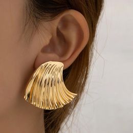 Stud Earrings Elegant Sea Shell Scalloped For Women Designer Personality Creativity Metallic Colour Everyday Wear Holiday Gift Jewellery