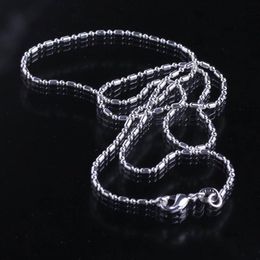 whole 100pcs lot bamboo chain 925 sterling silver necklace chains lobster clasper 16 18 20 22 24 26 28 30 8 sizes choose284V