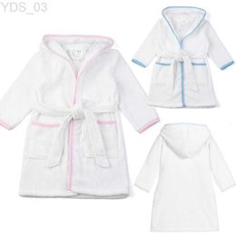 Pyjamas 100% Cotton Kids Bath Robes White Terry Towelling Children Bathrobes With Drstring Unisex Clothes Girls Boys Bathrobeszln231222