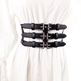 Belts Retro Waist Decor Harness Belt Fashion Body Chain Black Goth Adjustable Jewellery For Women And Girls258a