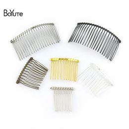 BoYuTe 10Pcs Vintage Hand Made Diy Wire Comb Metal Hair Comb Base 6 Colors Plated Women's Diy Hair Jewelry Accessories308y