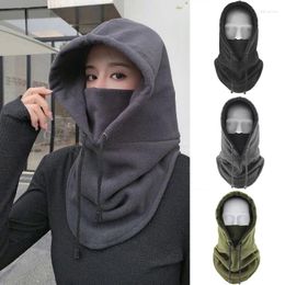 Berets Outdoor Men Women Warm Winter Cycling Hats Fleece Balaclava Cold-proof Face Cover Beanies Neck Warmer Hood Hiking Scarves