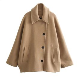 Womens Wool Blends Zach Ailsa Winter Loose Neck Bat Sleeve Short Coat 231116 Drop Delivery Apparel Clothing Outerwear Coats Dhaml