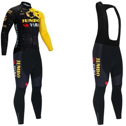 Sets New Gold JUMBO Cycling JERSEY Bibs Pants Suit Men Women 2024 Ropa Clclismo Team Pro Thermal Fleece Bike Maillot JACKET Clothing