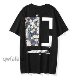 New Men Womens Fashion Tops Sports Tshirt Summer Designer White t Luxury Cotton Loose T-shirts Casual Short Sleeves Oil Painting Black Back Print H9WA